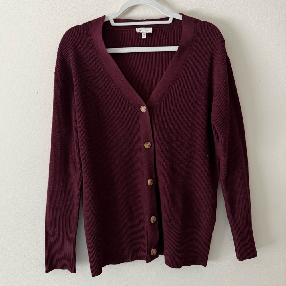 Ella Moss Deep Burgundy Cardigan